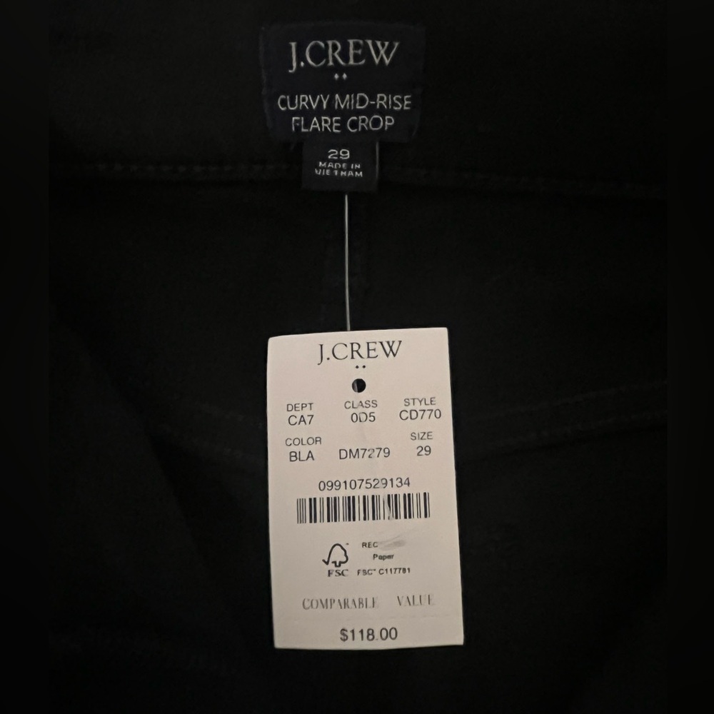 J Crew Curvy Mid-Rise Flare Crop Black Jeans size 29 - Picture 7 of 9